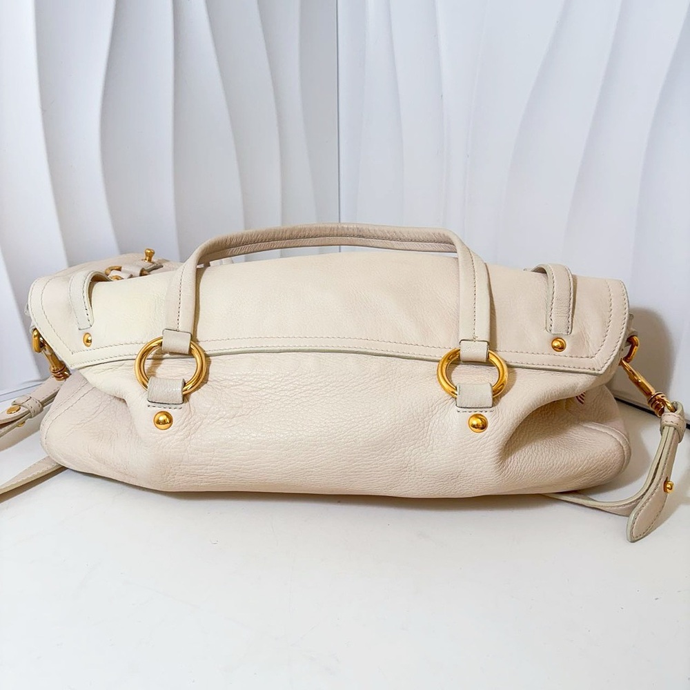 Miu Miu Beige Leather Satchel Bag - Picture 2 of 12